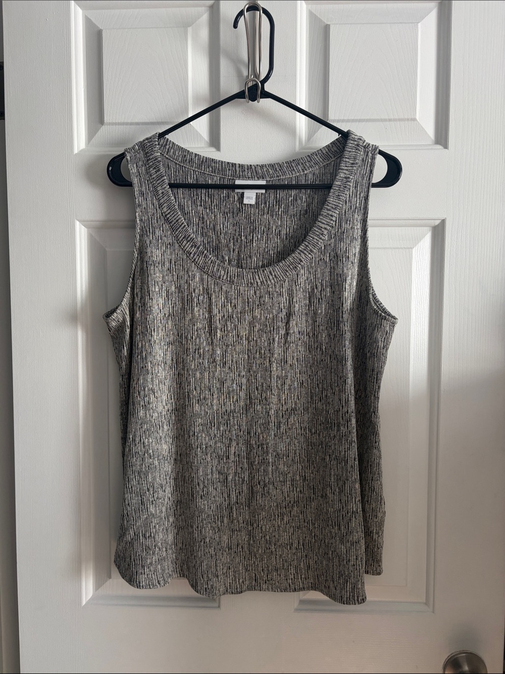 J. Jill Pure Jill Heathered Linen Cotton Textured Scoop Neck Tank Size L